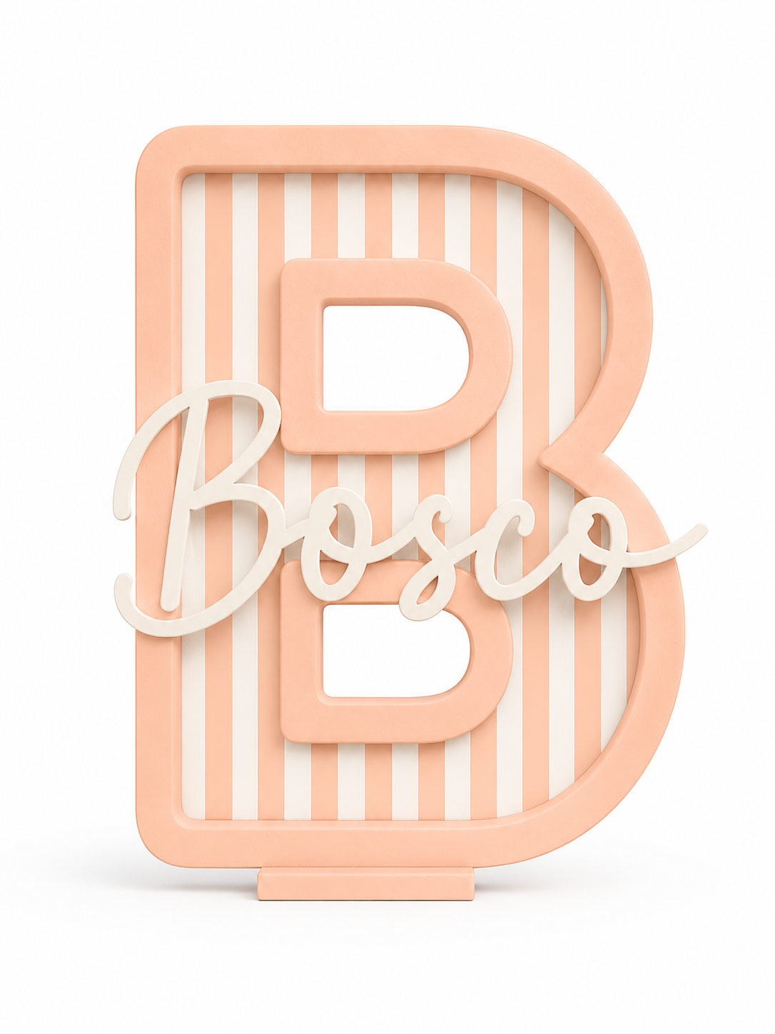 Letra decorativa personalizada rayas bebe para habitación infantil