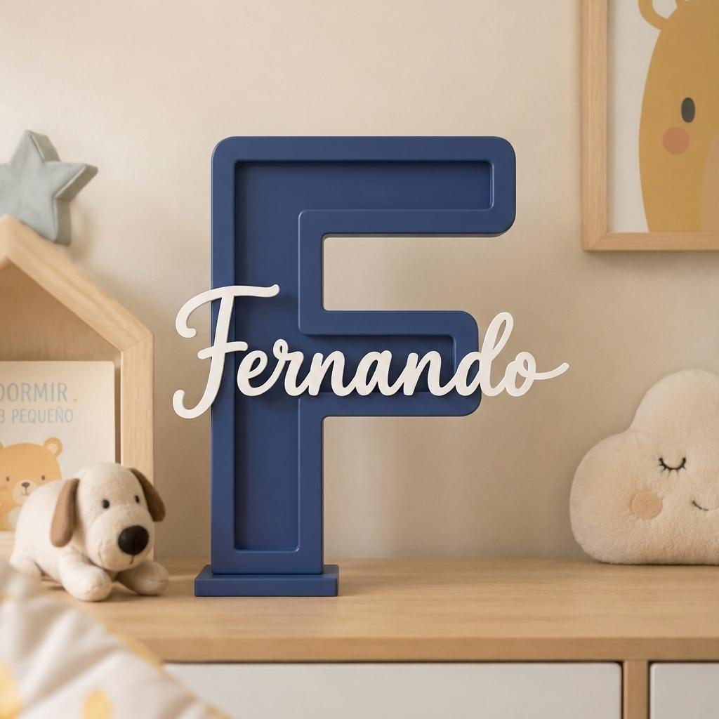 Letra decorativa personalizada silueta marino para habitación infantil