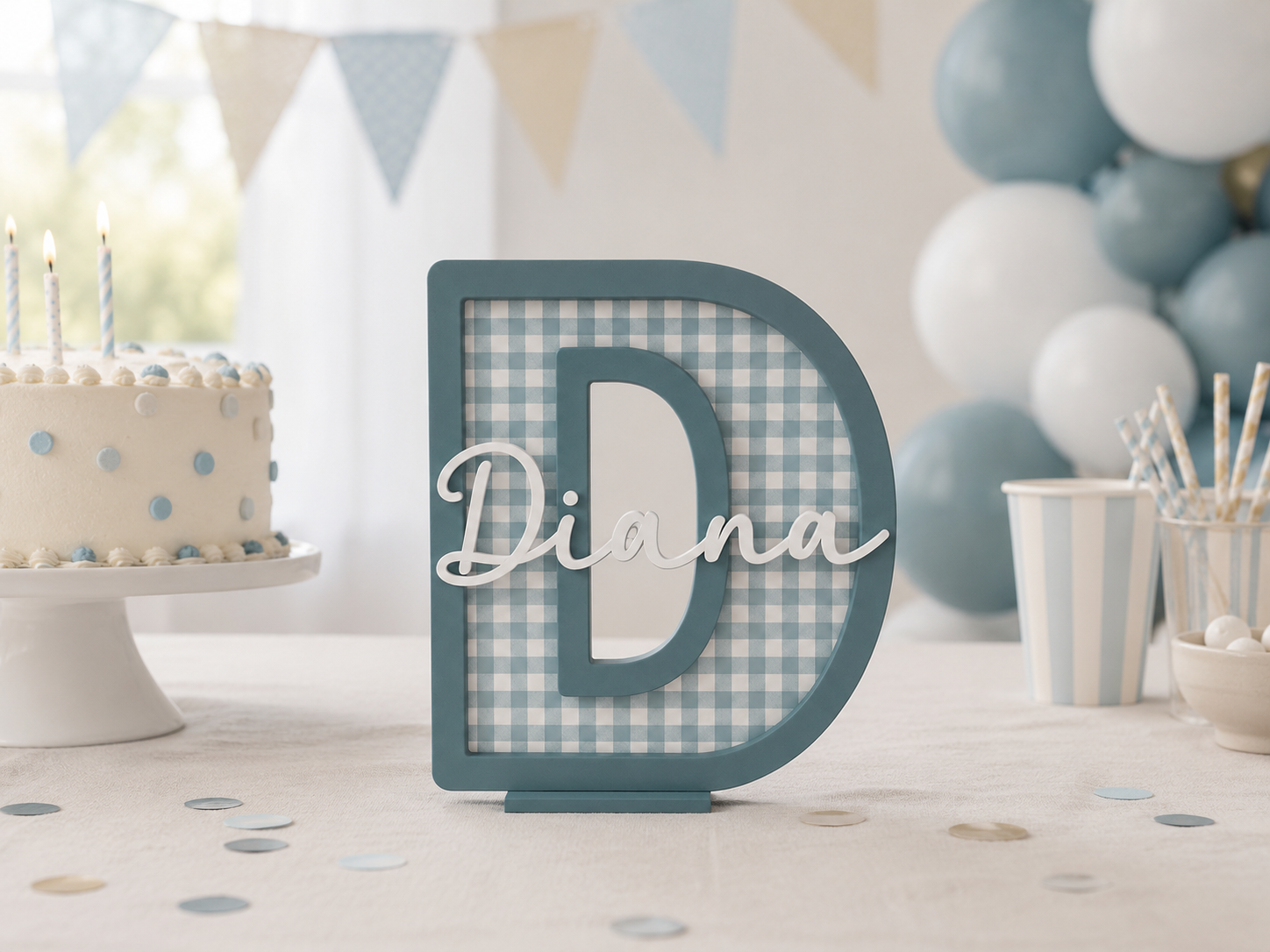 Letra Decorativa Personalizada Vichy Bruma